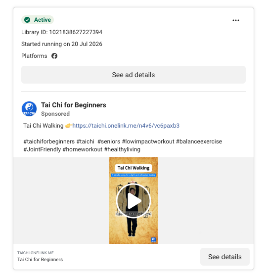 Tai Chi Walking ad